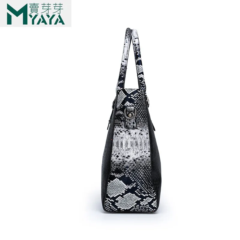 MAIYAYA 3 шт./компл. модная змеиная женская сумка-мессенджер из искусственной кожи на плечо сумки-клатчи большой емкости Bolso