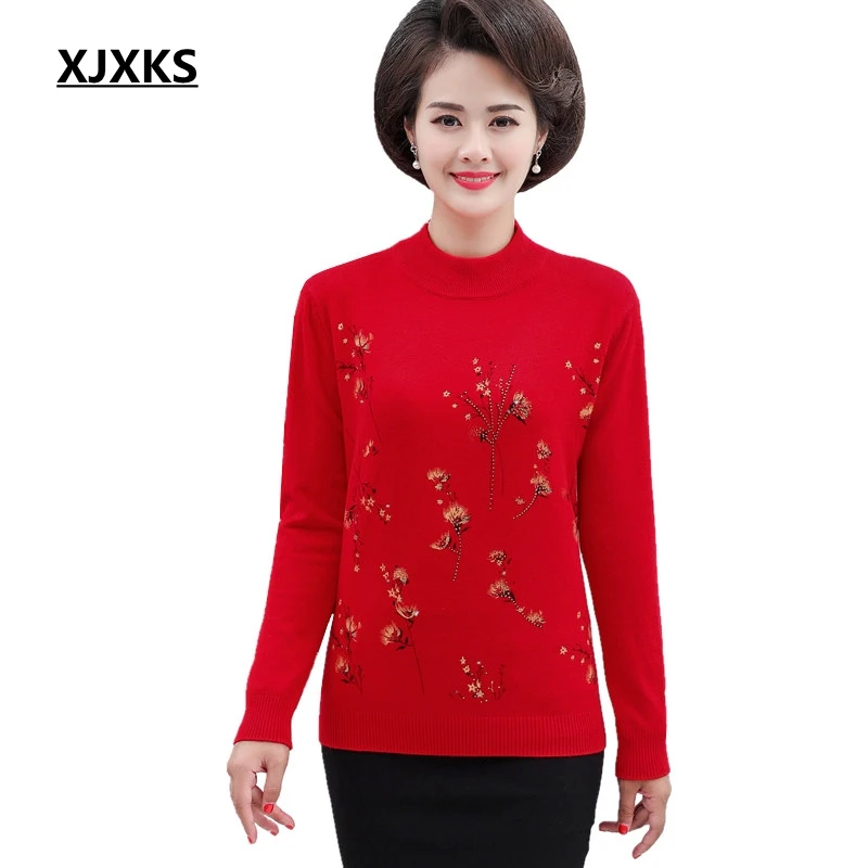 

XJXKS Fall 2019 Pullover Women Warm Plus Size Tops Turtleneck Pull Femme Winter Oversized Sweater Women Knitted Sweater