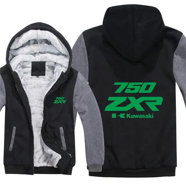 Зимние толстовки для kawasaki zxr 750, Мужское пальто на молнии, флисовое утепленное пальто для kawasaki zxr 750, толстовка, теплая куртка - Цвет: 9