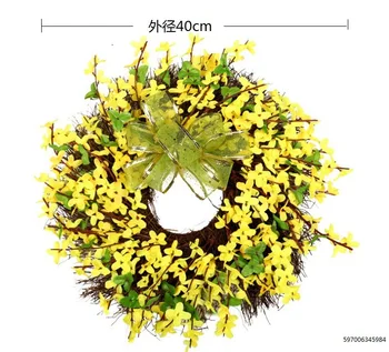 

Shop American-Style Yellow fang zhen hua huan Sunflower Spring Color Flower Fake Winter Jasmine Door Decoration Wreath Wall Flor