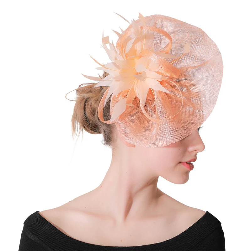 Шампань millinery заколки для волос чародейные Шляпы свадебные гоночные головные уборы Дерби шоу События Аксессуары для волос женские заколки для волос