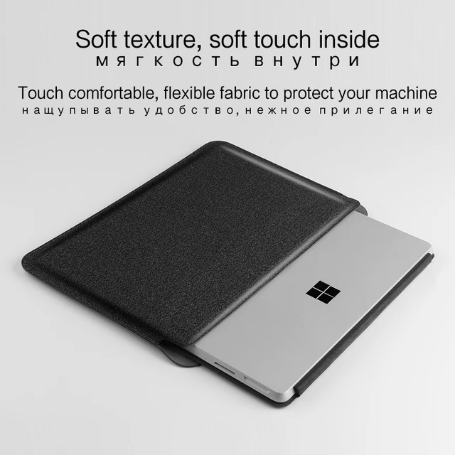 1 pièce gris housse tablette en cuir PU pour Microsoft Surface Pro