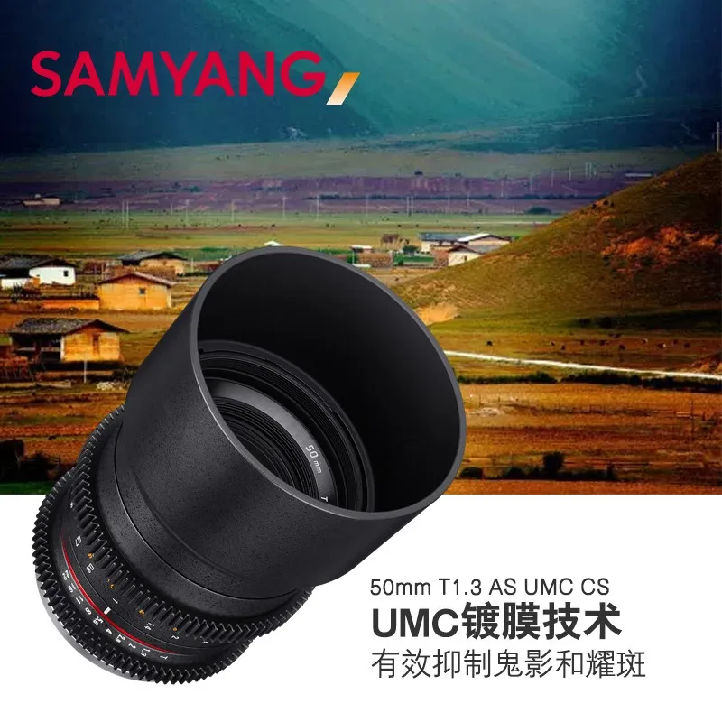 Samyang 35mm T1.3 50mm T1.3 Cine 렌즈 하프 프레임 마이크로 단일 고정 초점 영화 비디오 수동 VDSLR 렌즈 삼성 카메라