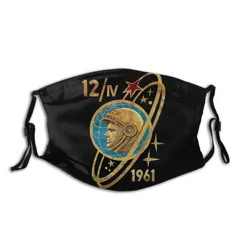 

Russia CCCP Yuri Gagarin Men Women Non-Disposable Face Mask Anti Bacterial Dustproof Cover Respirator Muffle Mask with Filters