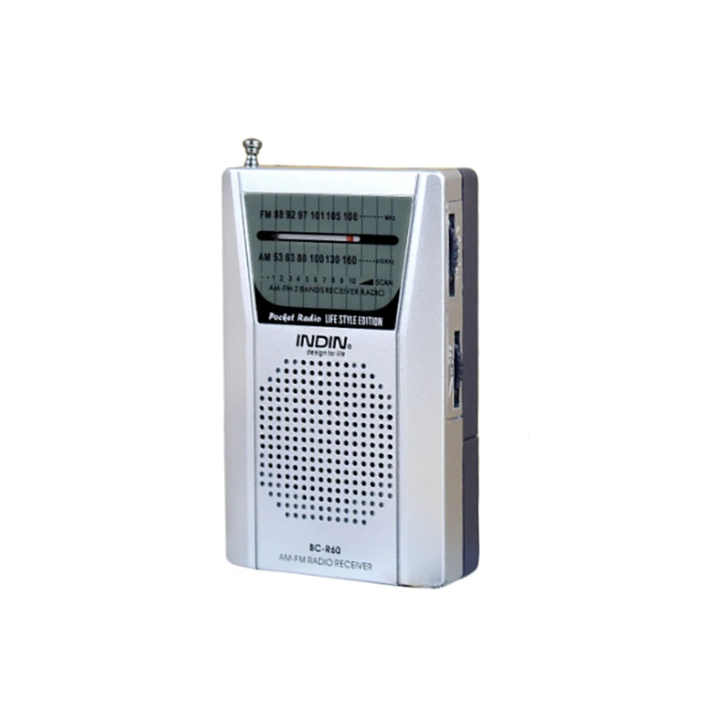 BC-R60 Portable Pocket Radio Telescopic Antenna Mini AM/FM 2-Band World Receiver with Speaker | Электроника