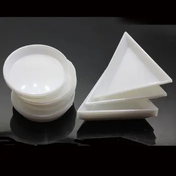 

Plastic Round White Jewelry Beads Container Trays Display Plate Storage Handmade DIY Accessories