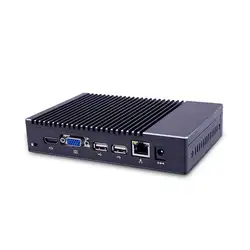 Двойной lan Двухъядерный Intel HD порт USB 3,0 Малый безвентиляторный мини ПК Barebone 2 ethernet мини-ПК