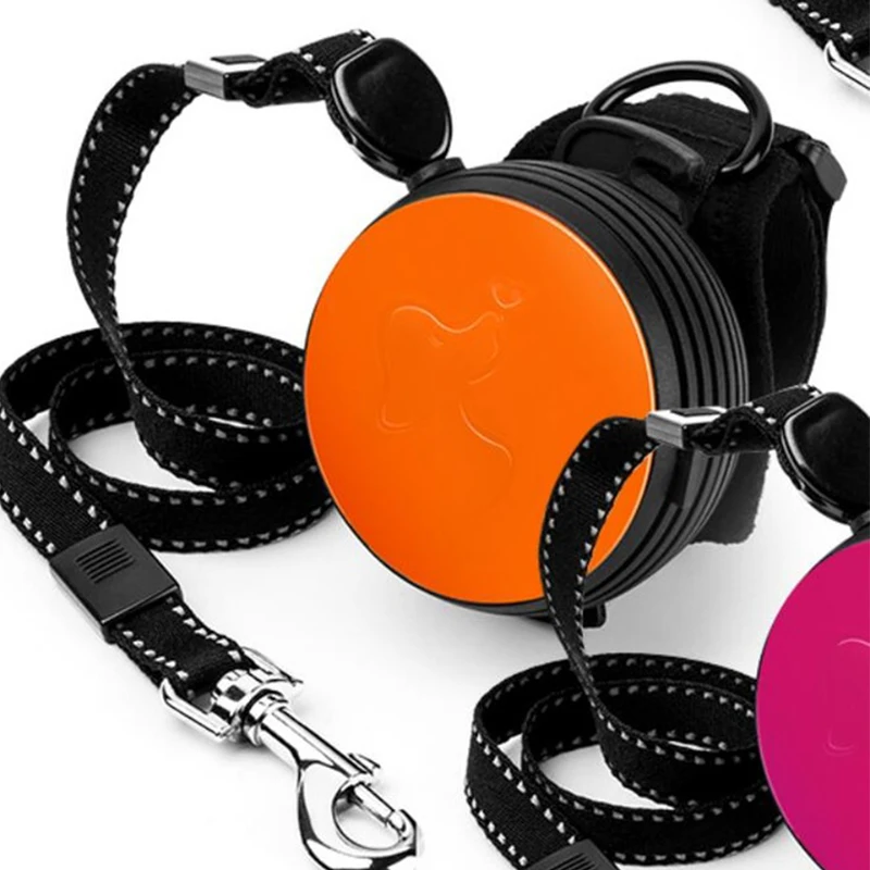 Smartpet Выдвижной Поводок для собак Регулируемый 3M ремешок на запястье бегущий питомец Тяговый канат терьер пояс для поводка собачий продукт - Цвет: Оранжевый
