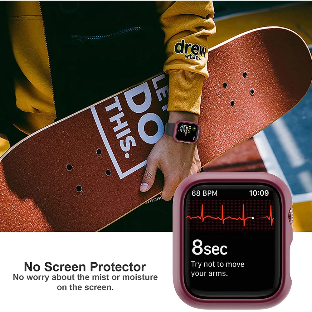 Case for Apple Watch Case Series 7 41mm 45mm iWatch Bumper Edge Case PC Shockproof Protective Cover Frame for iWatch 7 654 321