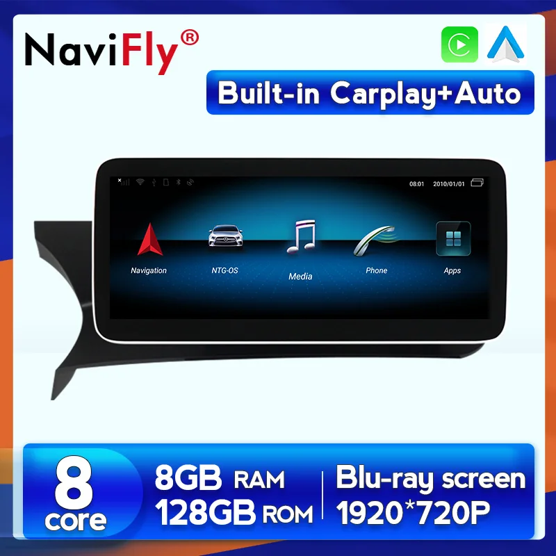 NaviFly для Mercedes Benz C Class W204 2011-2013 NTG 4 5 Android 10 автомобильный мультимедийный плеер GPS