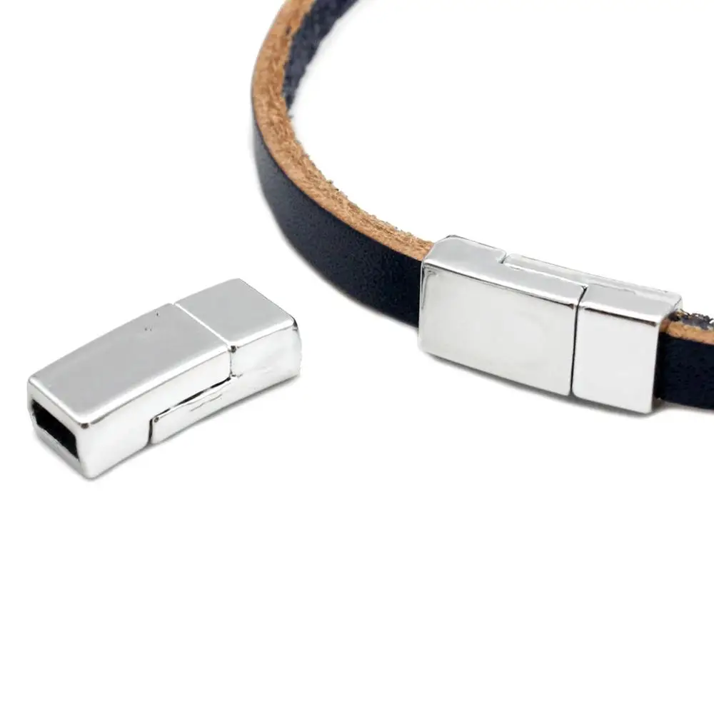 Aaazee-실버 마그네틱 걸쇠 커넥터 3 세트, 5mm x 2mm 구멍, DIY 목걸..