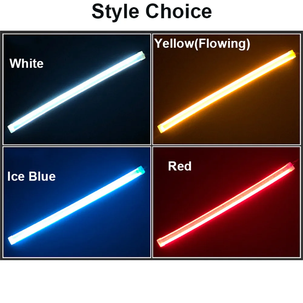 

12V 30/45/60cm Flexible Car DRL Led Daytime Running Lights Turn Signal Strip Headlight Assembly Auto Lamps Car Styling