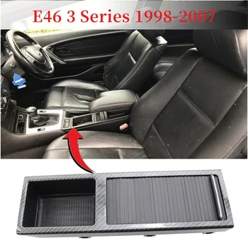 

For-BMW E46 3 Series 1998-2007 Front Center Console Tray Water Storage Drink Cup Holder 51167038323 Carbon Fiber