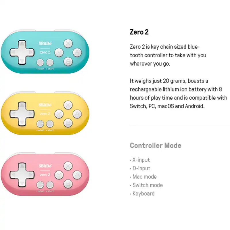 8bitdo Zero 2 Bluetooth Gamepad Mini Controller Compatible For Nintendo Switch Windows Android Macos Gamepads Aliexpress 8bitdo Zero 2 Bluetooth Gamepad Mini Controller Compatible For Nintendo Switch Windows Android Macos Gamepads Aliexpress