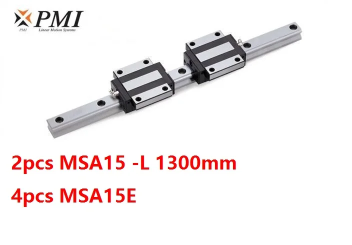 

2шт Оригинальный Тайвань PMI MSA15-L 1300 мм линейная направляющая + 4 шт. MSA15E фланцевые блоки каретки для ЧПУ
