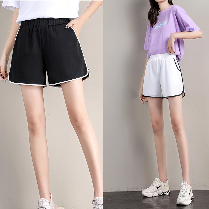 

Simple Women Casual Shorts Patchwork Body Fitness Workout Summer Shorts Female Elastic Skinny Slim Beach Egde Short Hot S-5XL