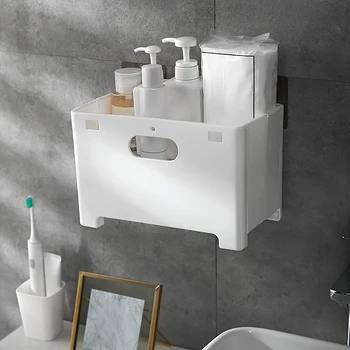 

Foldable dirty clothes basket punch-free clothing toys bathroom plastic household storage bin wall mounted mesh Laundry basket