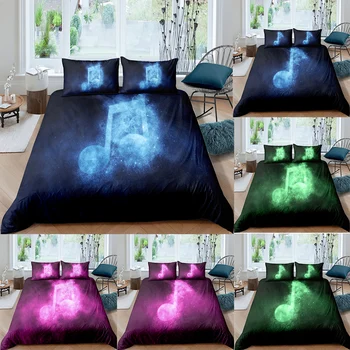 

3D Printing Dream Musical Note Duvet Cover Bedding Set Queen Size Duvet Cover Comforter Bed Cover Set Bedclothes King Size