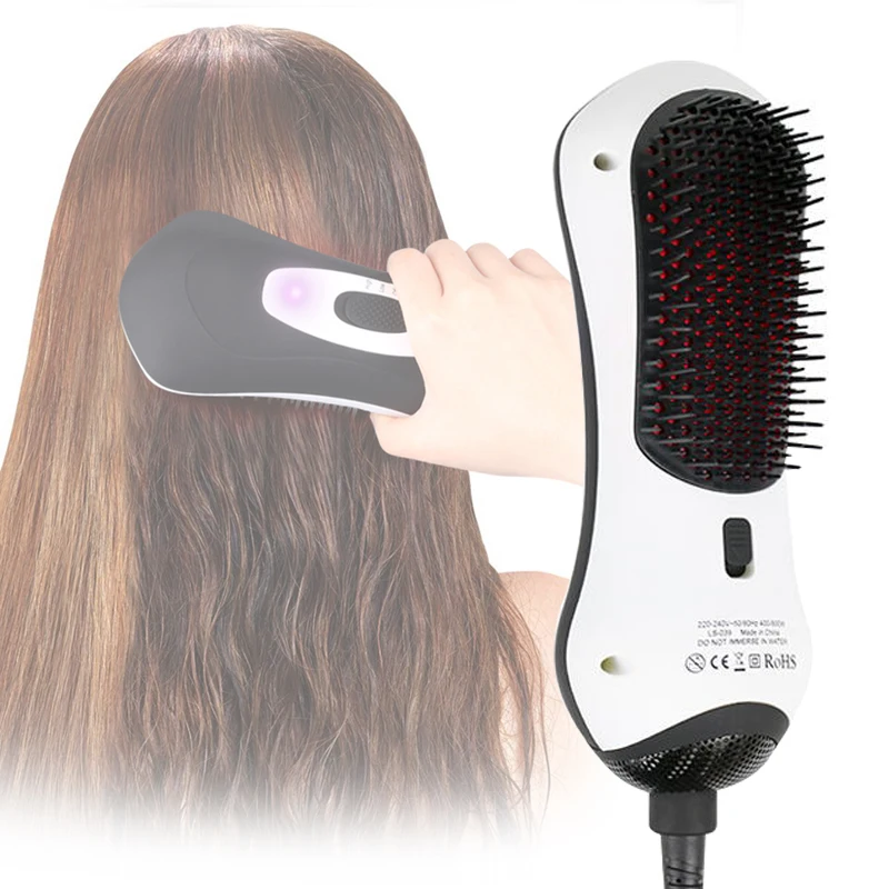 

2 in 1 Multifunctional Hair Dryer Infrared Hair Brush Hot Air Styler Comb Styling Straightening Curling Iron for Travel Home MS