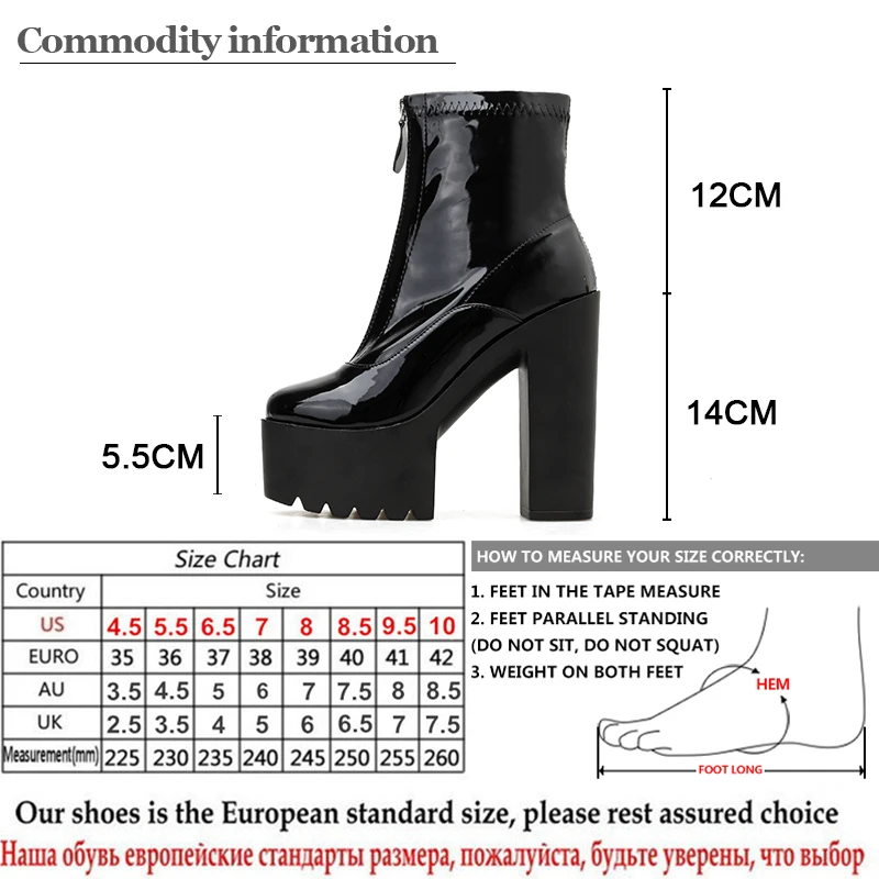 Gdgydh/сезон весна-осень; женские ботинки из лакированной кожи на молнии; женская обувь на очень высоком каблуке; женская обувь для вечеринок и ночных клубов; обувь на платформе