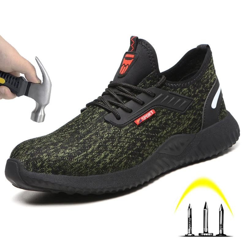 Мужская Рабочая обувь нерушимая дышащая с защитой от прокалывания со стальным