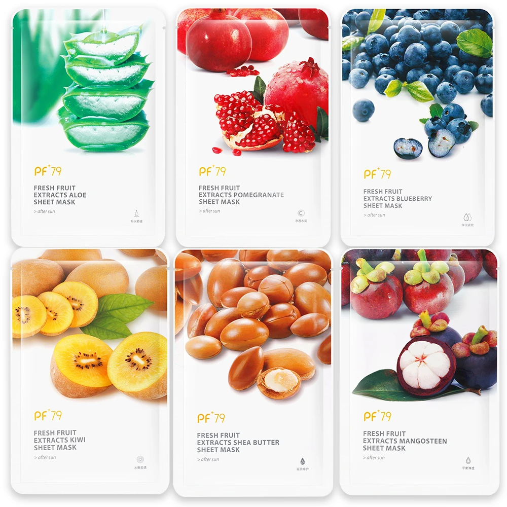 Download Pf79 Skin Care Six Fruit Face Mask Shea Blueberry Butter Mangosteen Pomegranate Kiwi Fresh Fruit Aloe Sheet Mask Face Mask Treatments Masks Aliexpress PSD Mockup Templates