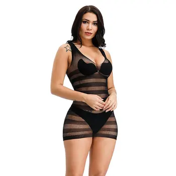 

Erotic Lingerie Women Baby Dolls Elasticity Underwear Intimates Hot Female Fishnet Lingerie Costumes Slips Mini Dress