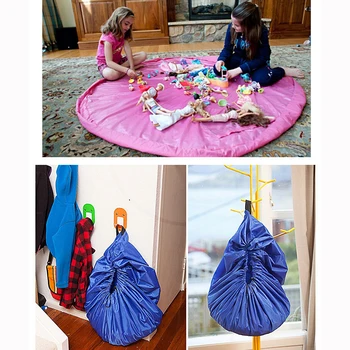 

Baby Crawling Mat 150cm Toys Organizer Storage Portable Outside Picnic Play Mat Legoing Bricks Waterproof Hanging Folding Baskts