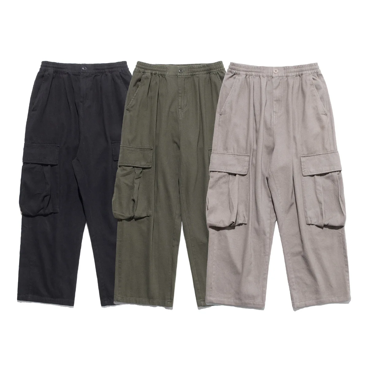 

City Where the Product 2019 Autumn Origional New Style Origional Three-Color Large Sack Cloth Pants Loose-Fit Men Straight-leg P