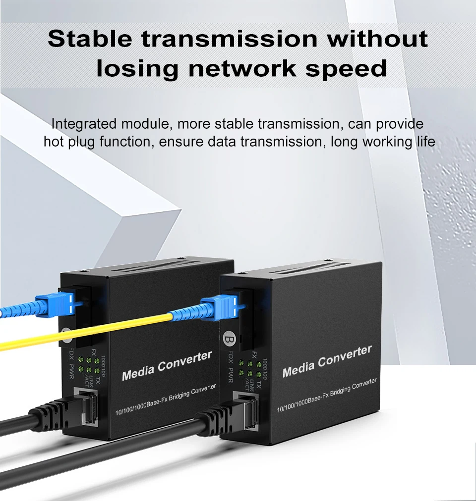 20 40 км гигабитный медиаконвертер волоконно-оптический к Rj45 одиночный режим одиночный Fibra оптика Ethernet коммутатор трансивер 10/100/1000 м SM