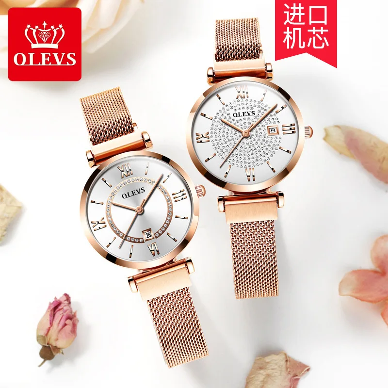 

Cross border new eurythia watch wholesaler customized magnetic absorption net with sky star net Red Lady Watch