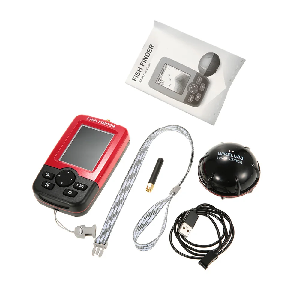 

Color LCD Fish Finder Wireless Sonar Sensor Transducer Fishfinder Fishing Alarm Depth Locator Portable with LED Backlight