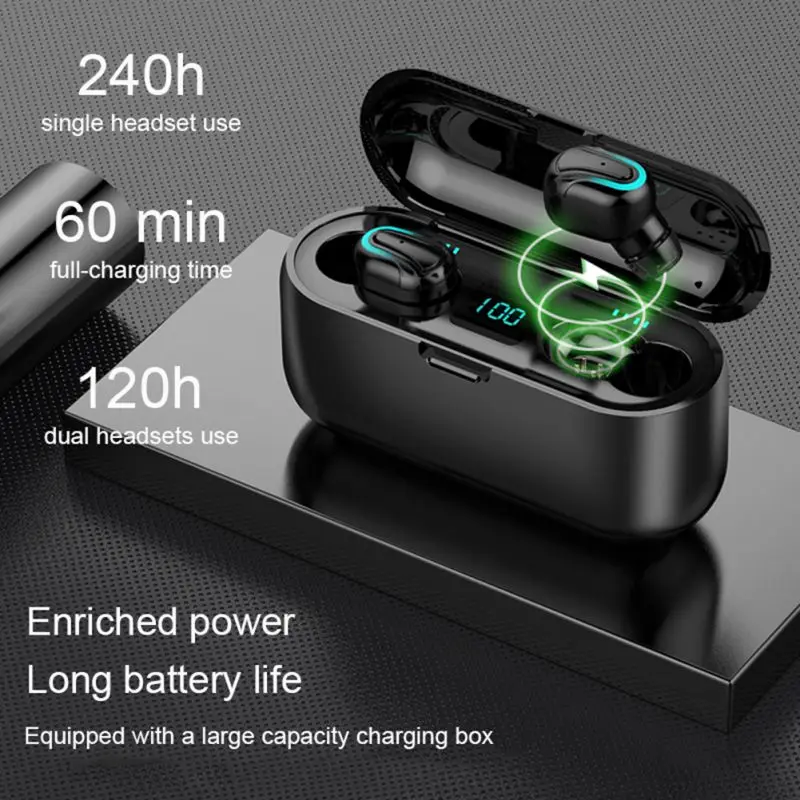 Q32 HIFI Bluetooth наушники спортивные Blutooth 5,0 Беспроводные Наушники Громкая связь светодиодный цифровой дисплей