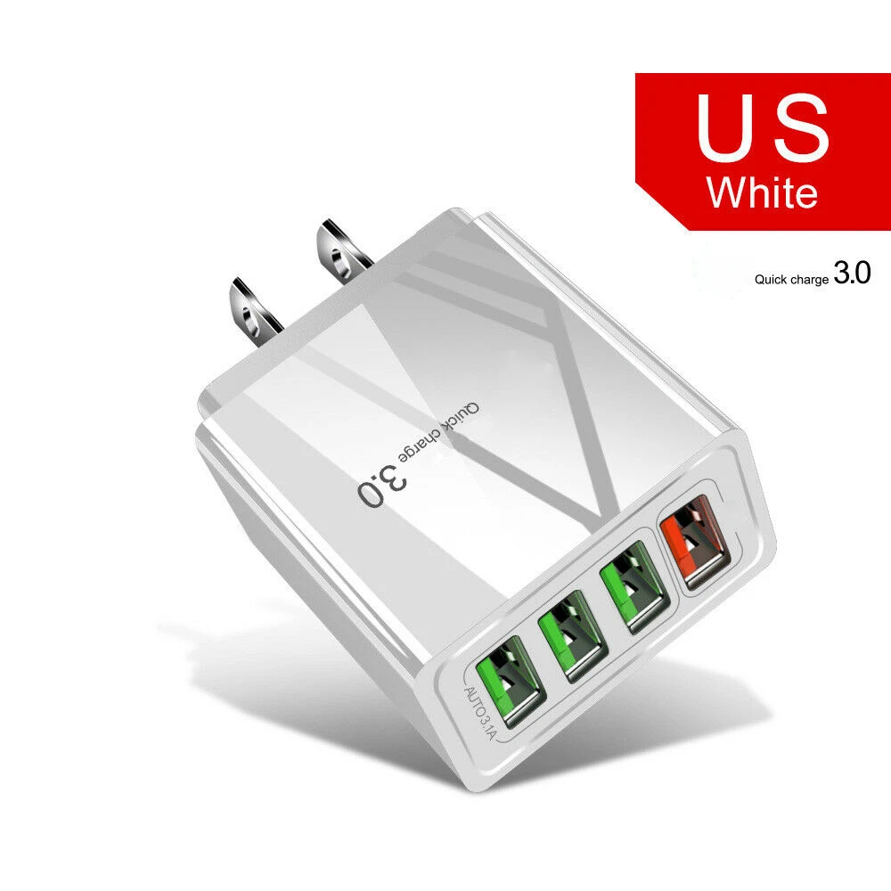 QC3.0 USB быстрое зарядное устройство 3A для iPhone 4 usb порты быстрое настенное зарядное устройство для samsung адаптер питания США ЕС Великобритания вилка зарядное устройство для мобильного телефона