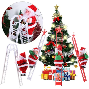 

New Electric Santa Claus Climbing Ladder Doll Xmas Decor Kid Gift 2020 Christmas Decorations For Home Merry Christmas Ornament