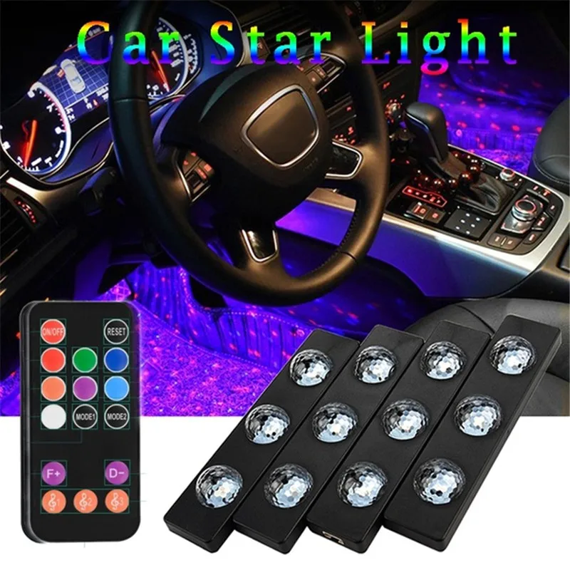 Car Interior Decorative Lamp LED Atmosphere Light Colorful Voice