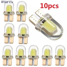 10Pcs Auto Breedte Licht T10 Deur Licht Wit Siliconen Shell 3W Cob Led Verlichting