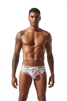 

push pad swimsuit men 2020 printing Men's Swimwear briefs low waist bathing suit man Quick Dry summer sea wear surf sexy funny