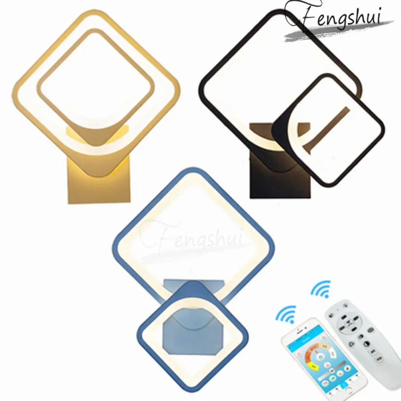 

European Wall Lamp Lighting Modern LED Remote Control Wall Light Rotatable Living Dining Sconces Bedside Aisle Decor Fixtures