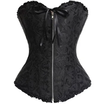 

Sexy Women's Satin Lace up Overbust corset 5XL 6XL Plus Size Waist Trainer Corsets Bustier Top Corselet+ G-string Shapewear