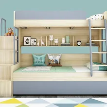 Полностью лестница с выдвижными ящиками шаг trundle деревянная детская кроватка