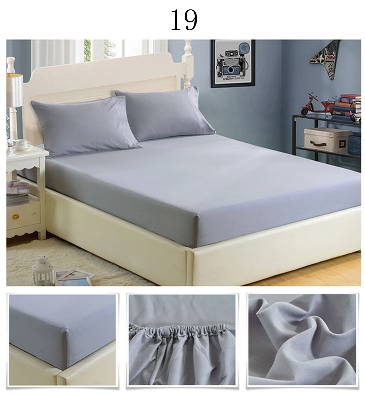 New 19 options Solid Color Mattress Cover Mattress Protector Bed Bug Proof Dust Mite Mattress Pad Cover For Mattress Bedspread