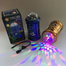 Три в одном красочный вращающийся сценический светильник светодиодный перезаряжаемый кемпинговый тент фонарь наружный ручной выдвижной аварийный светильник