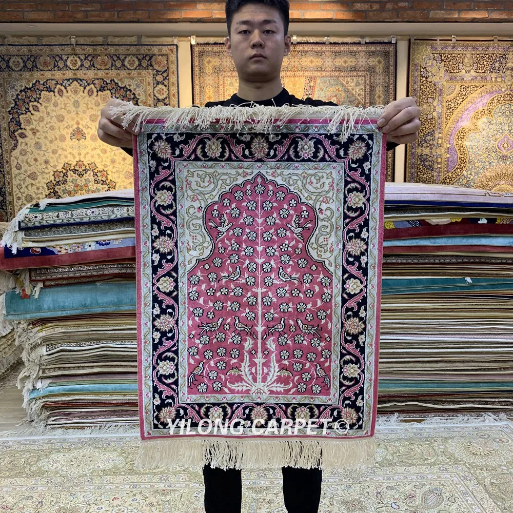 Yilong 1,5 'x2' ручной цветочный персидский шелковый ковер эксклюзивный узор Гобелен (TJ091A)