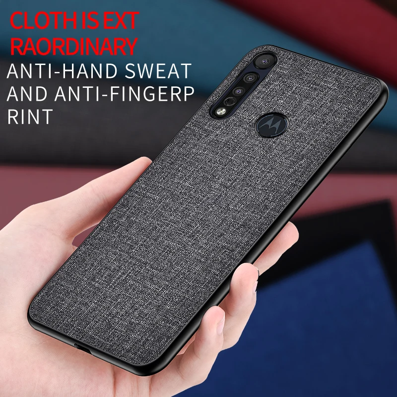 For Motorola P40 Power p30 play Note Cover Luxury Fabric Cloth Texture Case Moto One Action ZOOM Macro E6 G6 G8 Play |