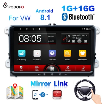 

Potofo Android 8.1 Quad-core Car Multimedia 9'' Car Radio Audio Player GPS WIFI FM Radio/Android and IOS Mirror Link for VW