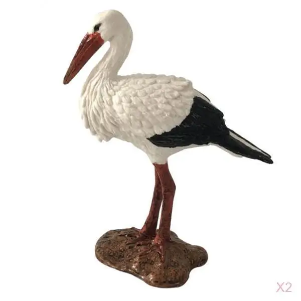 Set of 2 Crane Garden Statues, Durable Outdoor Sculptures Make Great Home Decor