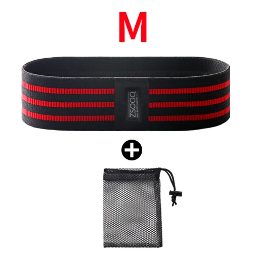 Red With Mesh Bag Ткань попой Эспандеры бедра круг упражнения ленты из хлопка бедра попки приседания Фитнес резиновые ленты эластичные тренировки Глют петля - Цвет: Red With Mesh Bag