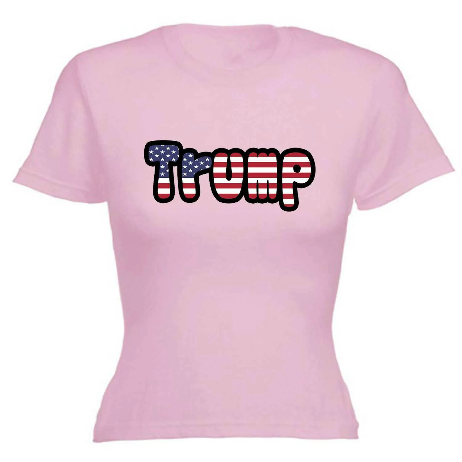 

Trump USA Text Flag Women's Ladies Lady Fit T Shirt