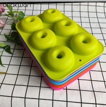 

Silicone Donut Sweet Mold 6 Hole Chocolate Cake Mold Red Oven Baking Tool Baking Tray Cake Mold Chocolate Bakeware